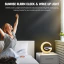 مصباح ليد بإضاءة RGB وشاحن لاسلكي وساعة ومكبر صوت لون أبيض من او اوزون O Ozone Wireless Charger Atmosphere Lamp