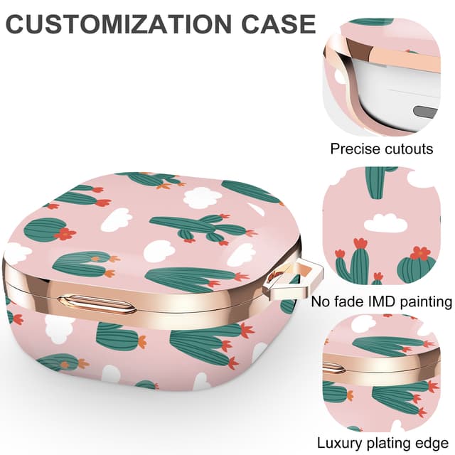 جراب سماعات سامسونج مع سلسلة مفاتيح زهري بولي كربونات او اوزون O Ozone Case for Samsung Galaxy Buds