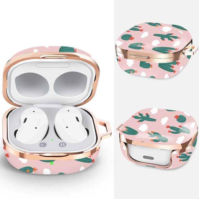 جراب سماعات سامسونج مع سلسلة مفاتيح زهري بولي كربونات او اوزون O Ozone Case for Samsung Galaxy Buds