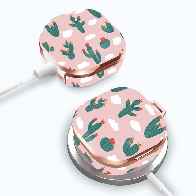 جراب سماعات سامسونج مع سلسلة مفاتيح زهري بولي كربونات او اوزون O Ozone Case for Samsung Galaxy Buds