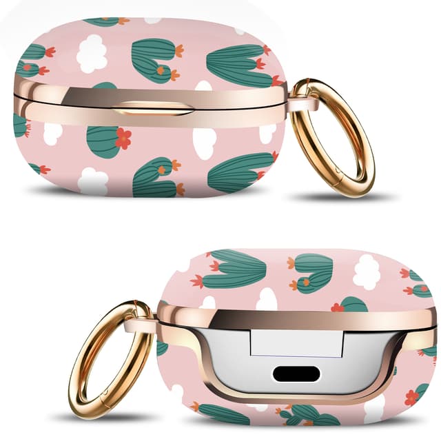 جراب سماعات سامسونج مع سلسلة مفاتيح زهري بولي كربونات او اوزون O Ozone Case for Samsung Galaxy Buds