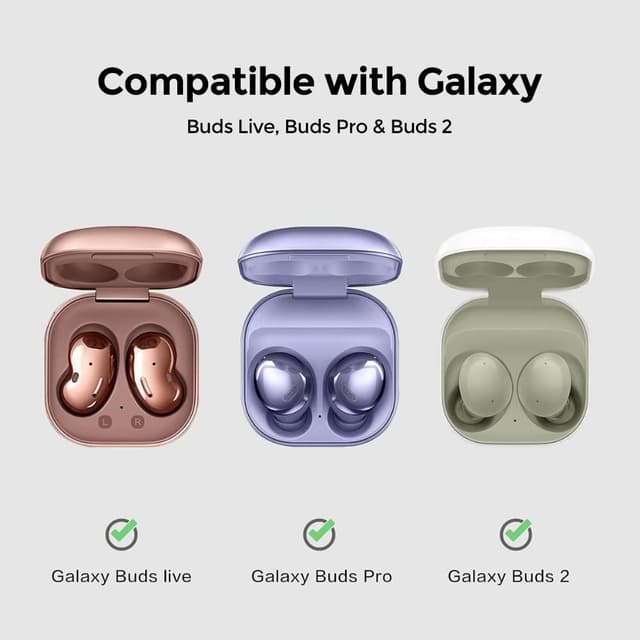 جراب سماعات سامسونج مع سلسلة مفاتيح أبيض كربونات او اوزون O Ozone Case for Samsung Galaxy Buds