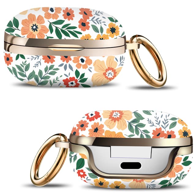 جراب سماعات سامسونج مع سلسلة مفاتيح أبيض كربونات او اوزون O Ozone Case for Samsung Galaxy Buds