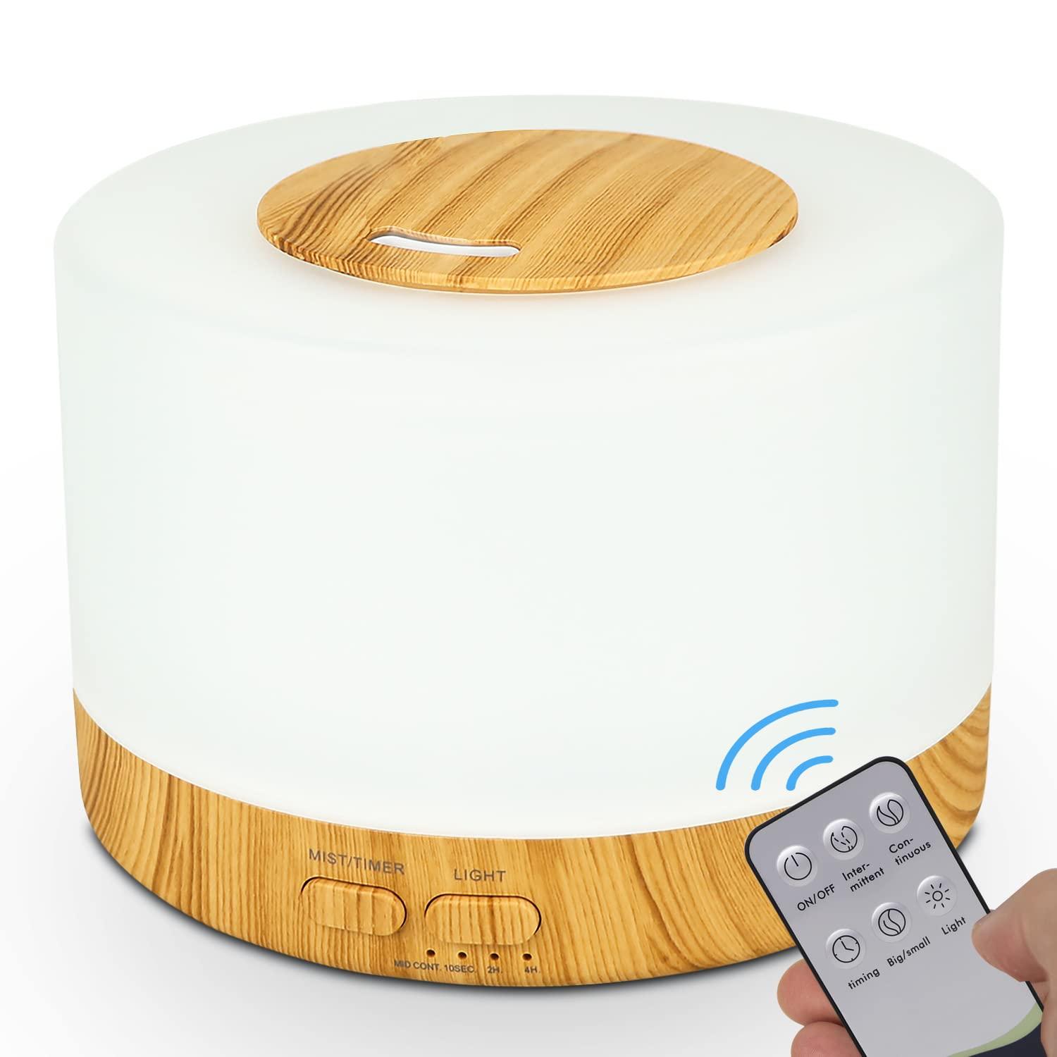 فواحة زيوت عطرية 700 مل مع 7 الوان متغيرة وجهاز تحكم او اوزون O Ozone Essential Oil Diffuser, Premium 5 In 1 Ultrasonic Aromatherapy Aroma Oil Diffuser Humidifier Remote Aroma Diffuser