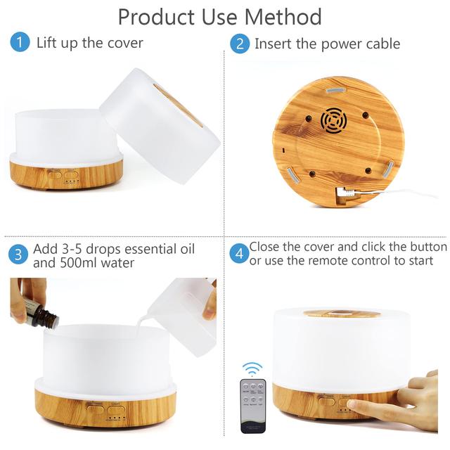 فواحة زيوت عطرية 700 مل مع 7 الوان متغيرة وجهاز تحكم او اوزون O Ozone Essential Oil Diffuser, Premium 5 In 1 Ultrasonic Aromatherapy Aroma Oil Diffuser Humidifier Remote Aroma Diffuser - SW1hZ2U6MTc2NDIyOQ==