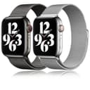 O Ozone Milanese Loop Metal Bands Compatible with Apple Watch Band 42mm 44mm 45mm 49mm, Magnetic Mesh Replacement Wristband For Apple Watch Series SE 8 7 6 5 4 3 2 1 Ultra Women Men-Black/sliver - 622351
