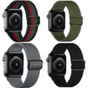 O Ozone [Pack of 4] Stretchy Nylon Sport Bands Compatible with Apple Watch Band 42mm 44mm 45mm 49mm Women Men, Adjustable Soft Nylon Elastic Braided Strap for iWatch Ultra SE Series 8 7 6 5 4 3 2 1 - SW1hZ2U6MTc2NDMzMw==