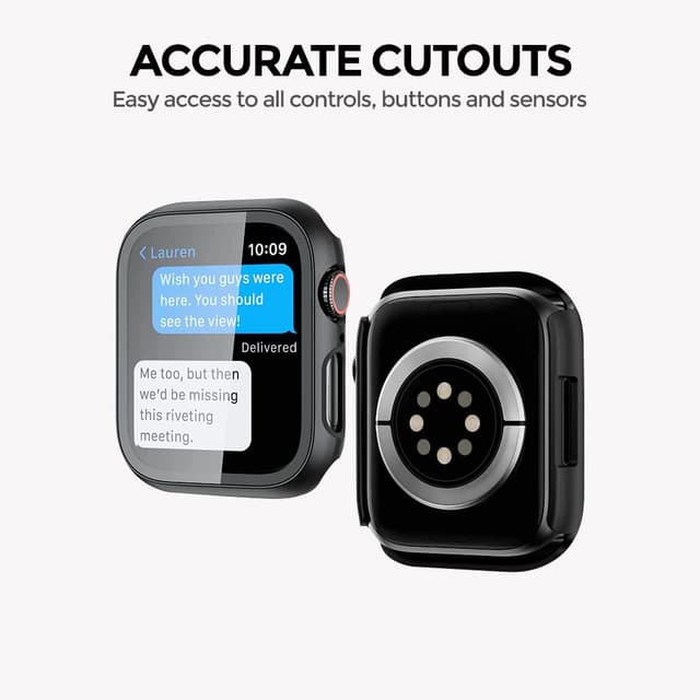 O Ozone Matte Watch Cover Compatible with Apple Watch Series 8 45mm Case with Screen Protector (Pack of 6) Protective cover 360 Protection Shockproof Design for iWatch Series 8/7/6/5/4/3/2/1/SE - Clear/Black/Green/Midnight Blue/Silver/Gold