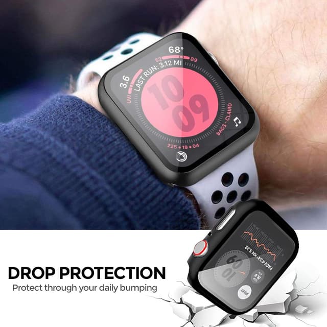 O Ozone Matte Watch Cover Compatible with Apple Watch Series 8 45mm Case with Screen Protector (Pack of 6) Protective cover 360 Protection Shockproof Design for iWatch Series 8/7/6/5/4/3/2/1/SE - Clear/Black/Green/Midnight Blue/Silver/Gold