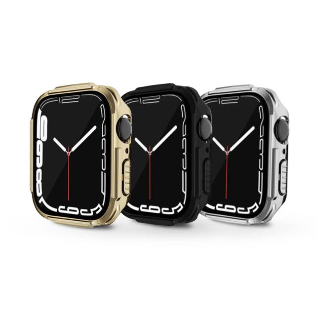 حماية ساعة ابل 8 مع واقي شاشة 45 ملم عدد 3 بلون فضي أسود وذهبي من او اوزون O Ozone Case Compatible with Apple Watch Series 8 - SW1hZ2U6MTc2MzQ3Mw==