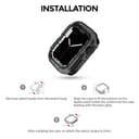 كفر حماية لساعة ابل 8 مع شاشة حماية 41 مم عدد 6 بألوان شفاف أسود وردي أزرق أخضر ورمادي من او اوزون O Ozone Rugged Cover Series Compatible with Apple Watch Series 8 Case