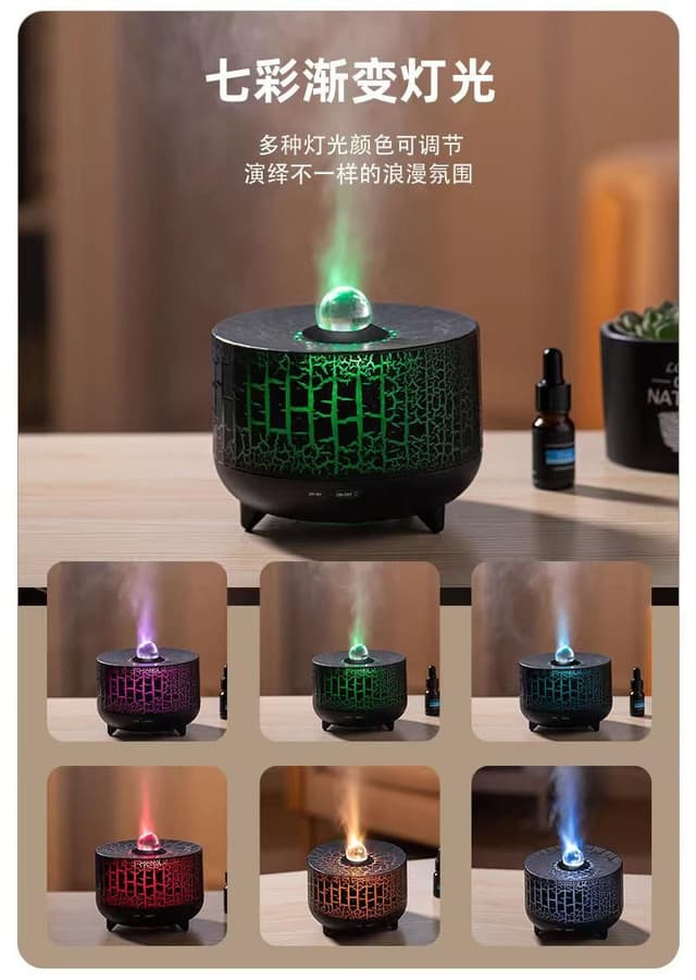 Flame Aromatherapy Essential Oil Diffuser LED Lamp Ultrasonic Aroma Diffuser Mist Maker 230ML