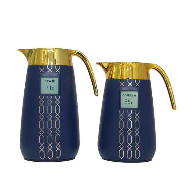 ترمس قهوة وشاي باليرمو مع مؤشر للحرارة قطعتين 1 لتر و 0.75 لتر Palermo Temperature Thermos Dalah