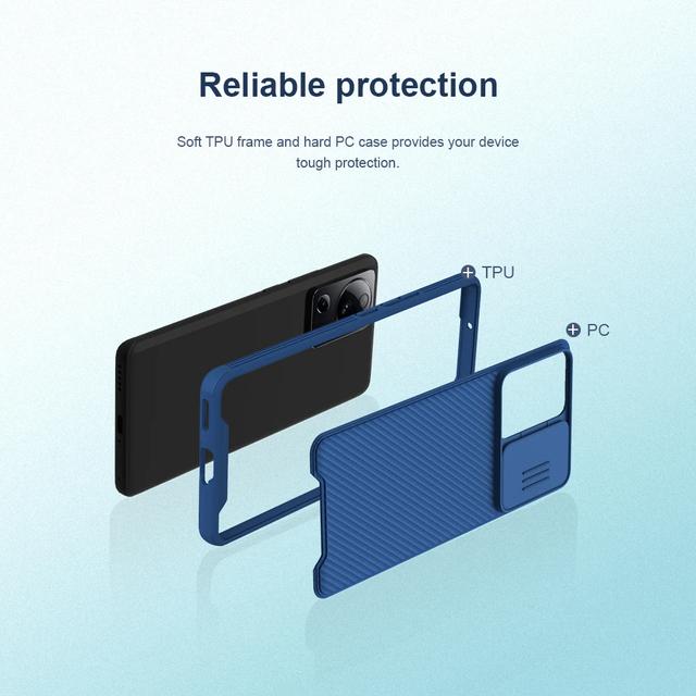 Nillkin Camshield Pro Cover for Xiaomi 13 Lite / Civi 2 Case with Sliding Camera Cover [Upgraded Lens Protection] [Hard PC+TPU Bumper], Slim Shockproof Protective Phone Case - Blue - SW1hZ2U6MTc2NDU0OA==