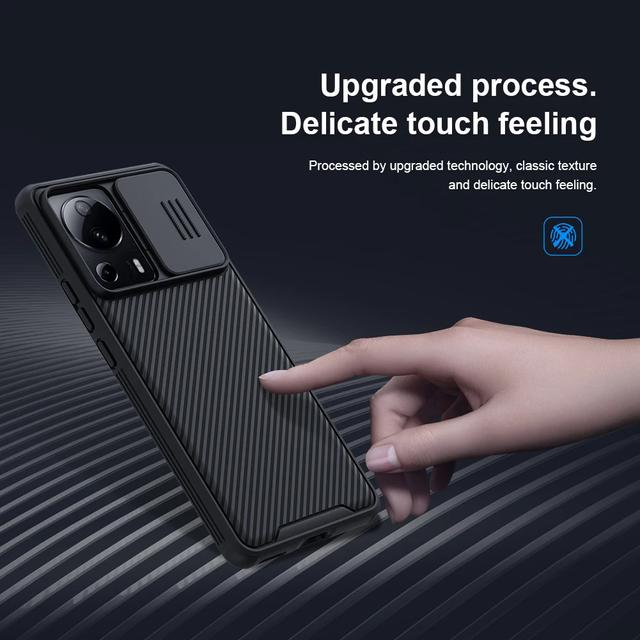 كفر شاومي 13 لايت / سيفي 2 أسود مع غطاء كاميرا بولي كربونات نيلكين Nillkin Camshield Pro Cover for Xiaomi 13 Lite / Civi 2 Case with Sliding Camera Cover - SW1hZ2U6MTc2NDU1MA==