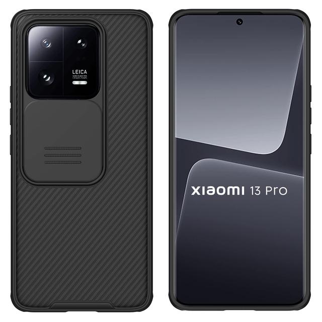 كفر شاومي 13 برو أسود مع غطاء كاميرا بولي كربونات نيلكين Nillkin Camshield Pro Cover for Xiaomi 13 Pro Case with Sliding Camera Cover - SW1hZ2U6MTc2NDUzNw==