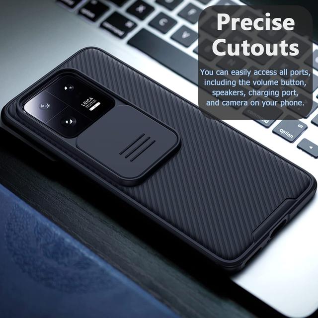 كفر شاومي 13 برو أسود مع غطاء كاميرا بولي كربونات نيلكين Nillkin Camshield Pro Cover for Xiaomi 13 Pro Case with Sliding Camera Cover - SW1hZ2U6MTc2NDUyOA==