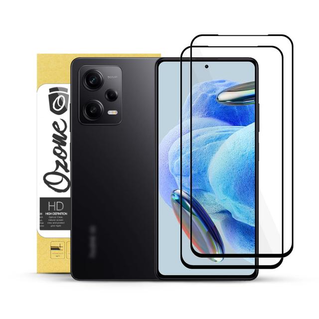 شاشة حماية جوال شاومي ريدمي نوت 12 برو من الزجاج عدد 2 أسود او اوزون O Ozone Screen Protector for Xiaomi Redmi Note 12 Pro