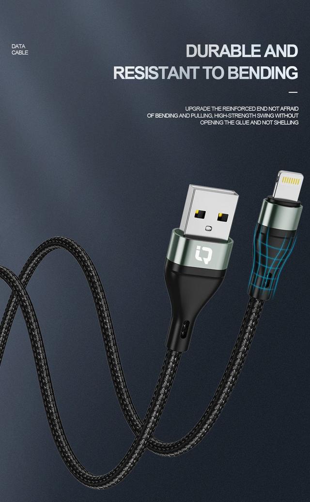 كيبل ايفون اي كيو تاتش 1 متر IQ Touch Lightening Braided Aluminium Cable