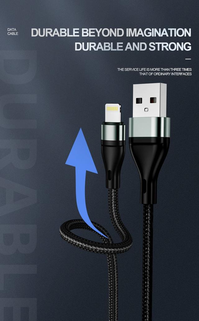 كيبل ايفون اي كيو تاتش 1 متر IQ Touch Lightening Braided Aluminium Cable