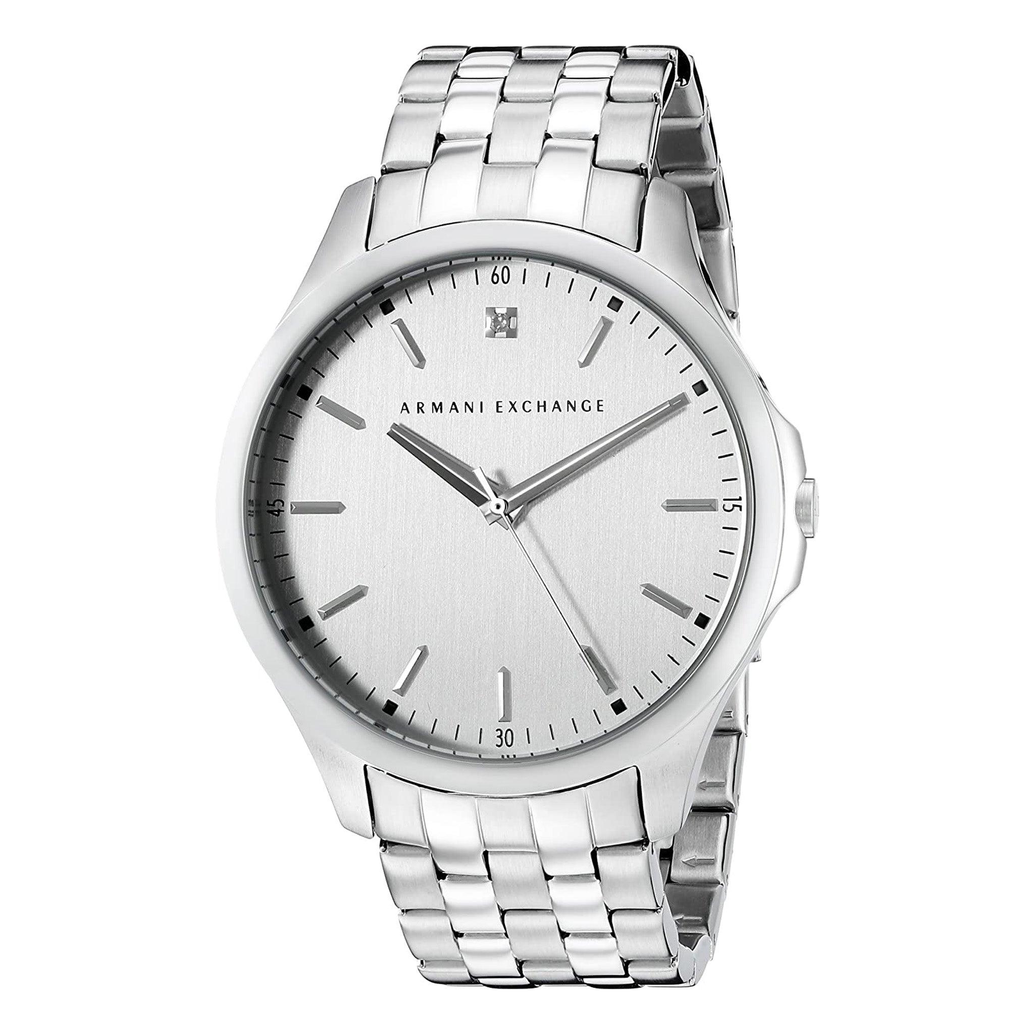 ساعة يد رجالية مقاس 46 ملم باللون الفضي أرماني Armani Exchange Men's Silver Stainless Steel Watch Ax2170