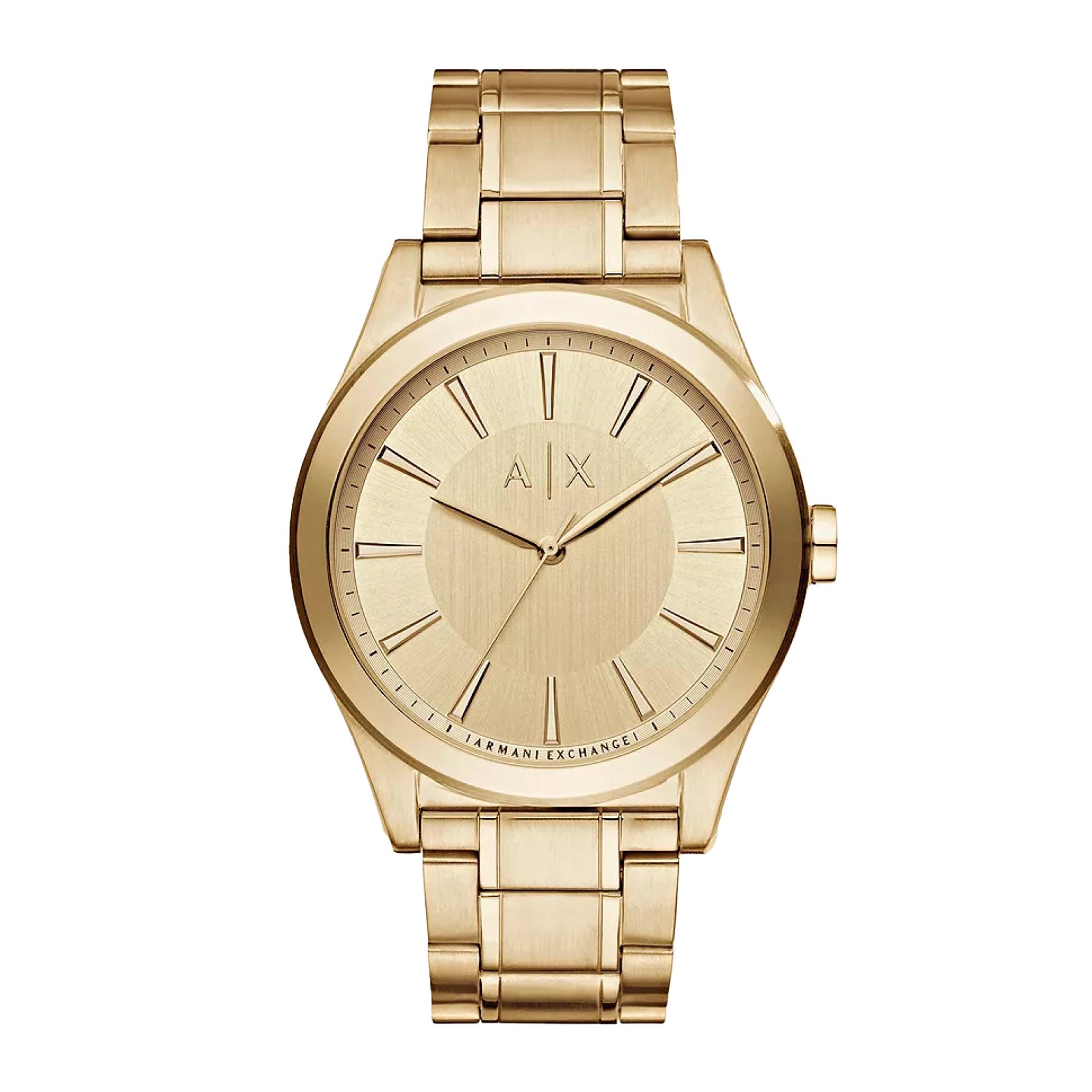 ساعة يد رجالية مقاس 44 ملم باللون الذهبي الوردي أرماني Armani Exchange Men's Three-Hand Gold-Tone Stainless Steel Watch Ax2321