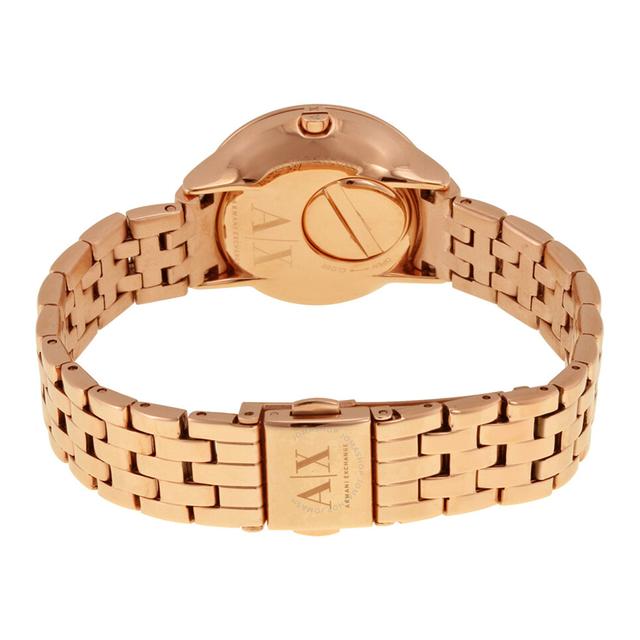 ساعة يد نسائية مقاس 30 ملم باللون الذهبي الوردي أرماني Armani Exchange Women's Pave Dial Rose Gold-Tone Watch Ax5416 - SW1hZ2U6MTgzMzc1Mw==