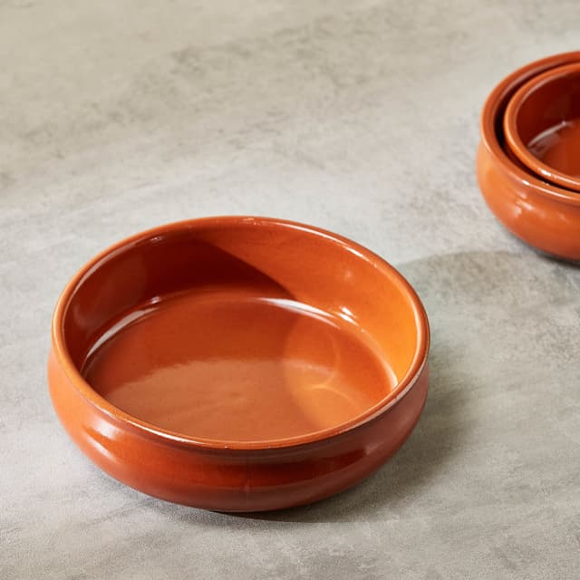 صحن شوربة فخار عميق 16 سم صناعة اسبانيا بني آرت ريجال Arte Regal Brown Clay Belly Cooking Bowl