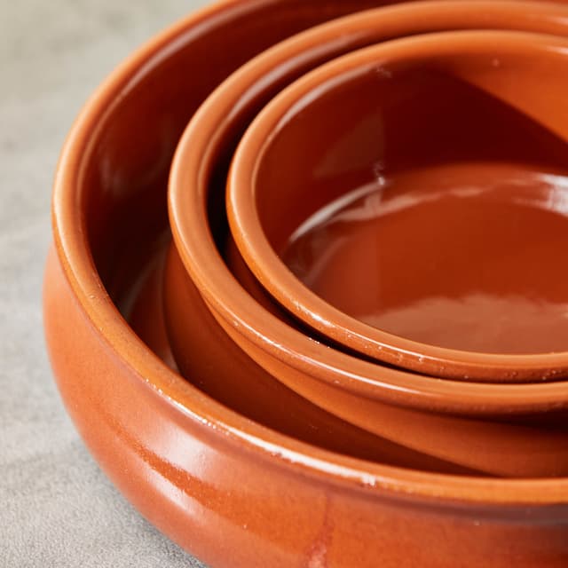 صحن شوربة فخار عميق 16 سم صناعة اسبانيا بني آرت ريجال Arte Regal Brown Clay Belly Cooking Bowl