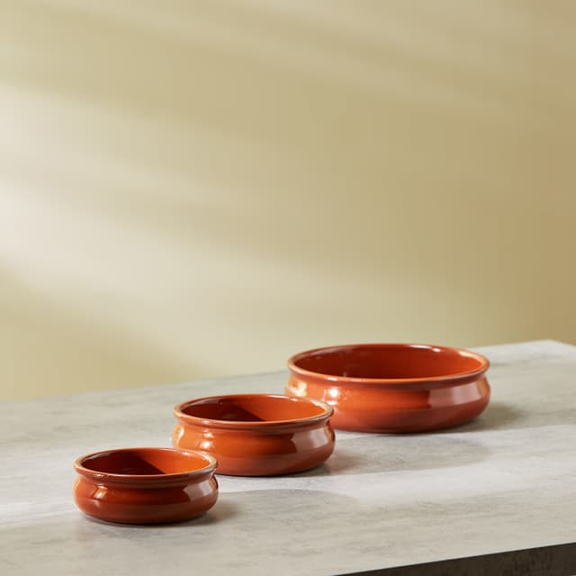 صحن شوربة فخار عميق 16 سم صناعة اسبانيا بني آرت ريجال Arte Regal Brown Clay Belly Cooking Bowl