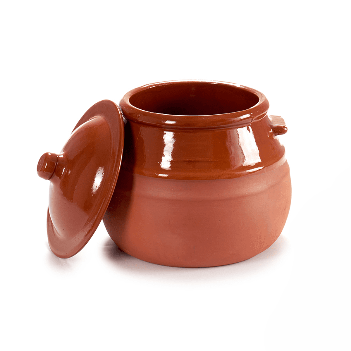 Arte Regal Brown Clay Belly Cooking Pot 2 Liter