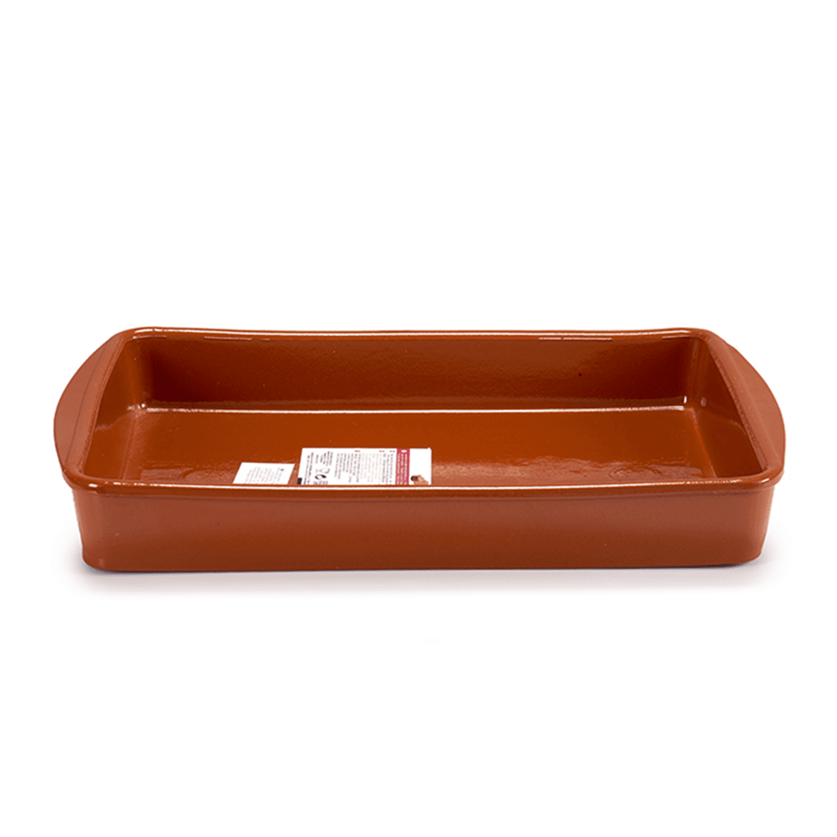 صحن فخار مستطيل عميق لون بني 38 سم صناعة اسبانيا من آرت ريجال Arte Regal Brown Clay Deep Rectangular Plate