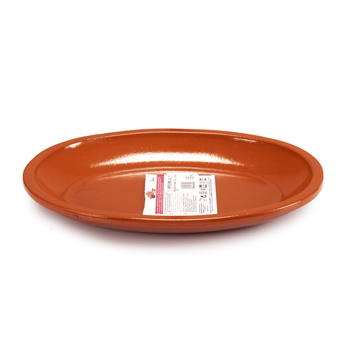 صحن بيضاوي فخار 31 سم صناعة اسبانيا بني آرت ريجال Arte Regal Brown Clay Flat Oval Plate