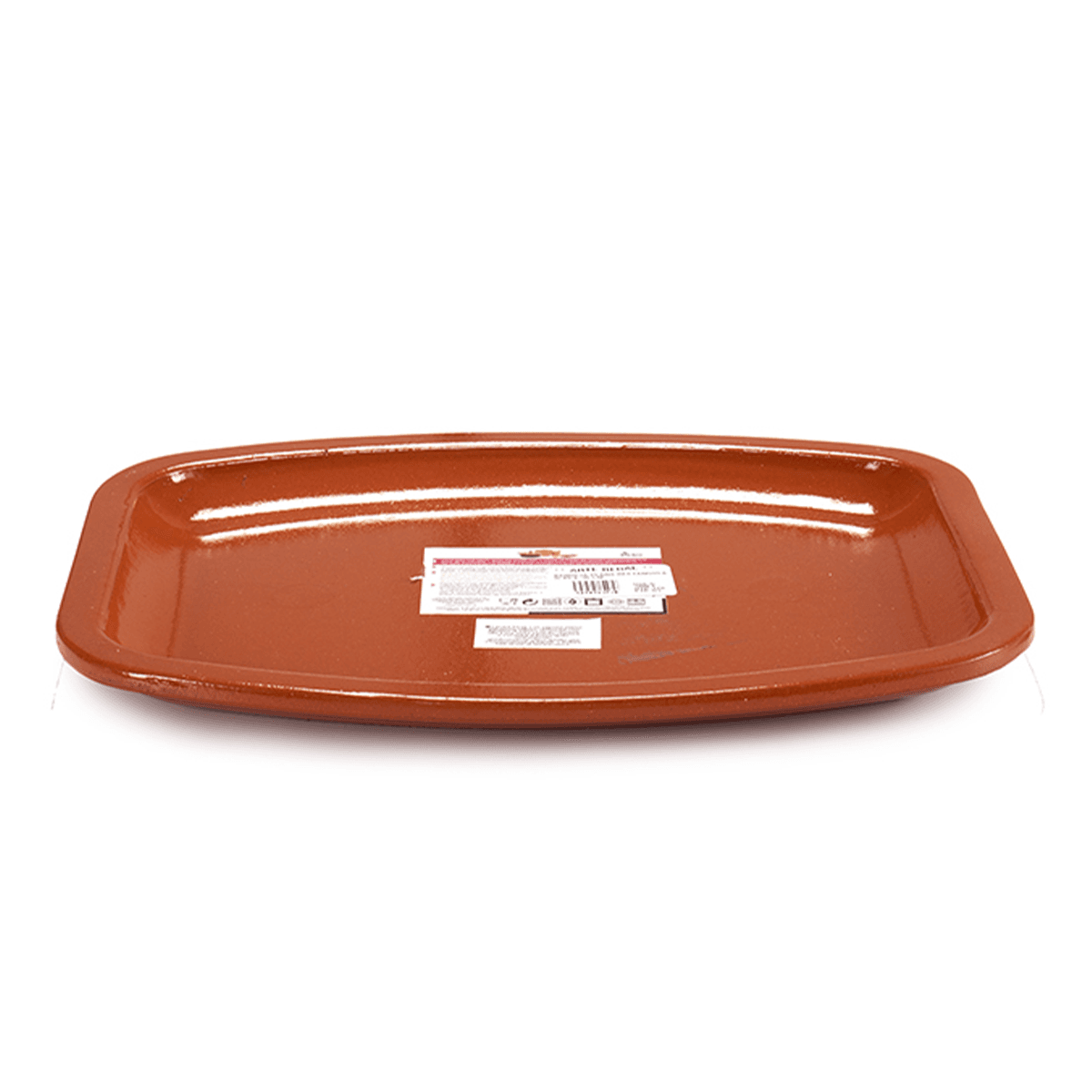 صحن مستطيل كبير مسطح فخار 40 سم صناعة اسبانيا بني آرت ريجال Arte Regal Brown Clay Flat Rectangular Plate