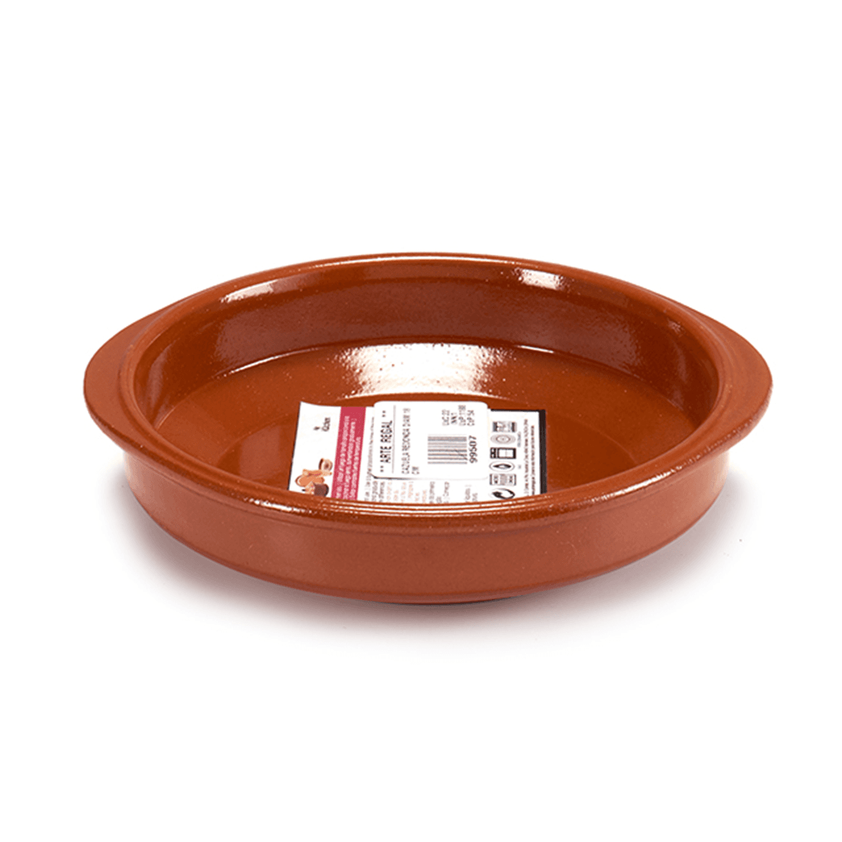 Arte Regal Brown Clay Round Deep Plate with Handle 18 cm