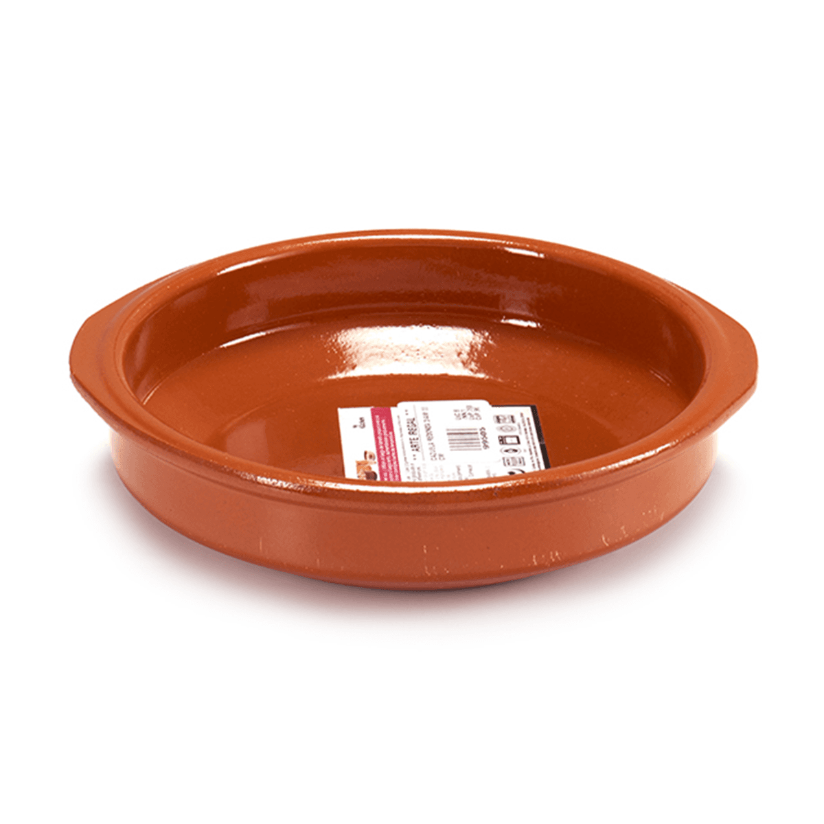 Arte Regal Brown Clay Round Deep Plate with Handle 22 cm