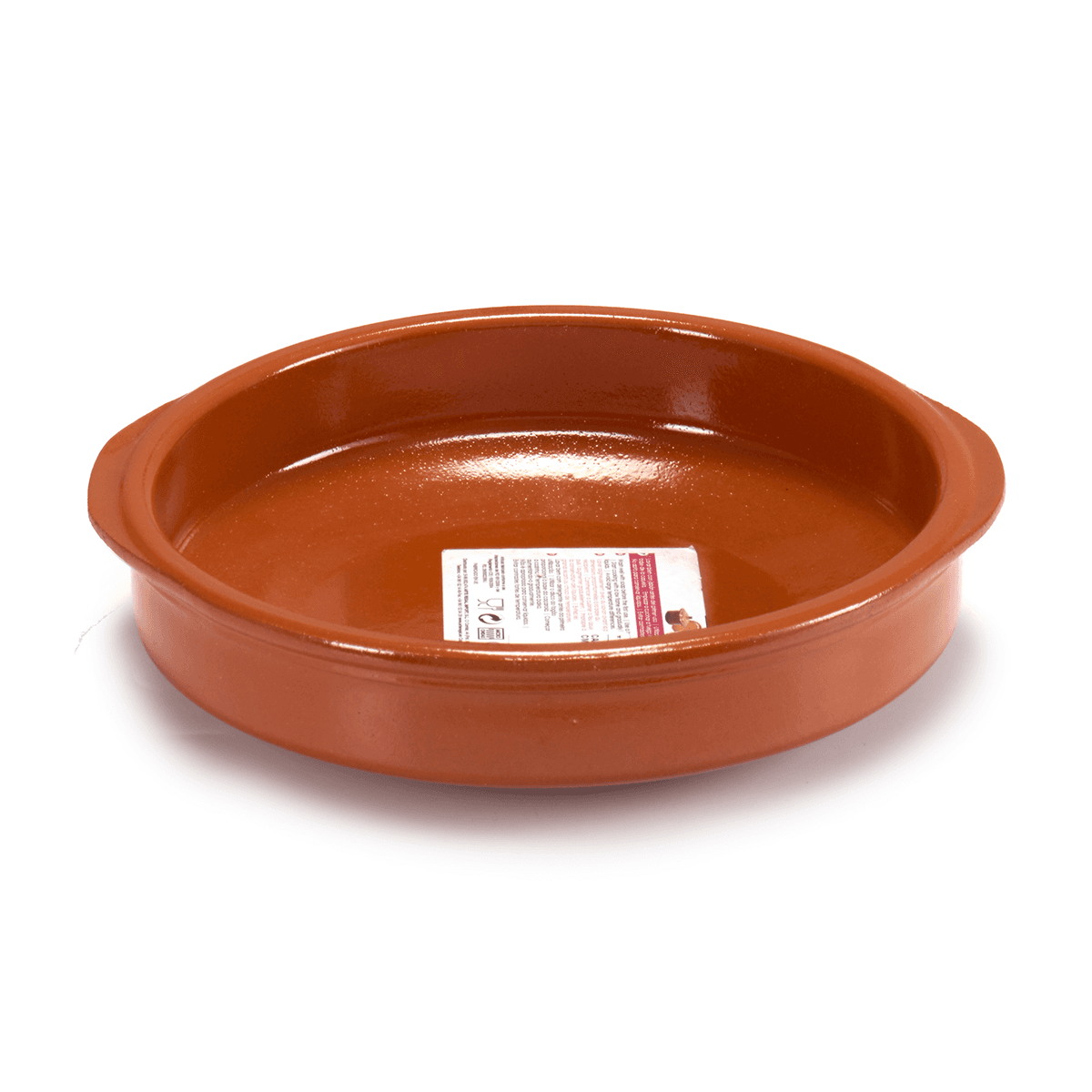 Arte Regal Brown Clay Round Deep Plate with Handle 24 cm