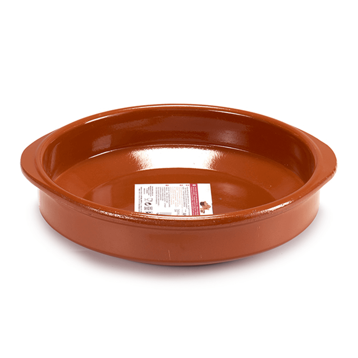 صحن فخار دائري تيراكوتا عميق لون بني مع مقابض 28 سم صناعة اسبانيا من آرت ريجال Arte Regal Brown Clay Round Deep Plate with Handle