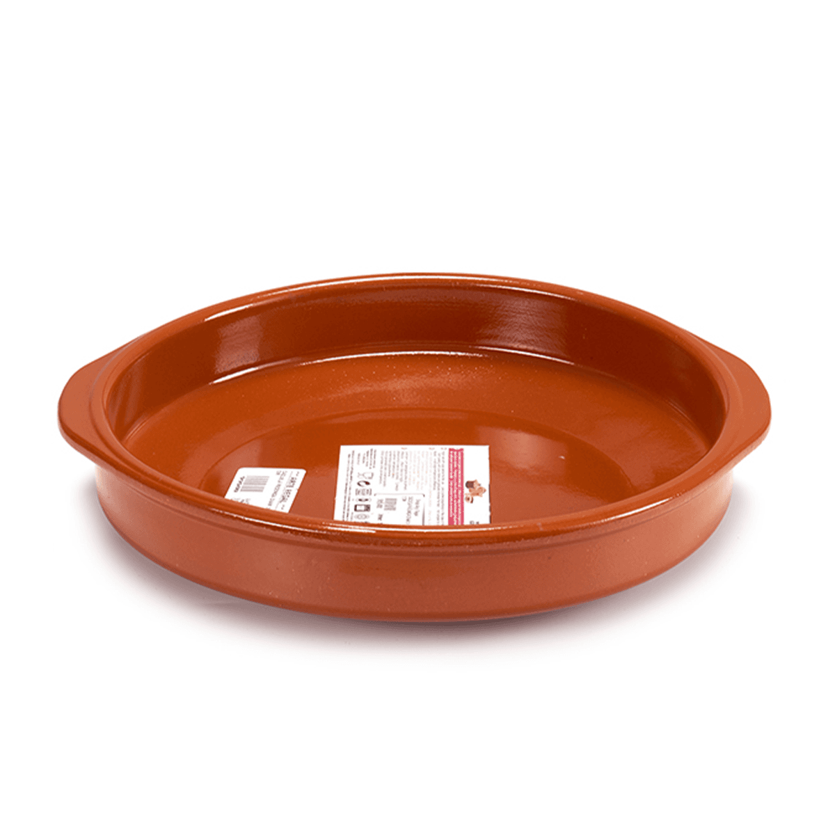 صحن فخار دائري تيراكوتا عميق لون بني مع مقابض 32 سم صناعة اسبانيا من آرت ريجال Arte Regal Brown Clay Round Deep Plate with Handle