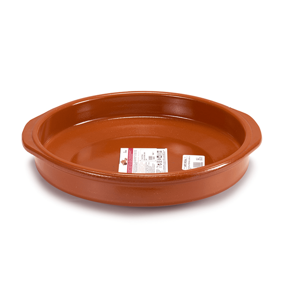 Arte Regal Brown Clay Round Deep Plate with Handle 34 cm
