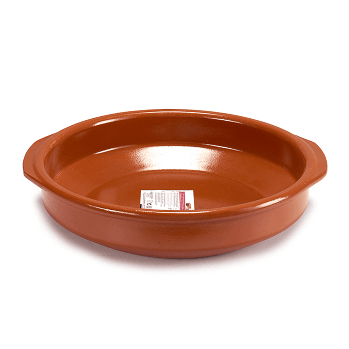 صحن فخار دائري تيراكوتا عميق لون بني مع مقابض 38 سم صناعة اسبانيا من آرت ريجال Arte Regal Brown Clay Round Deep Plate with Handle