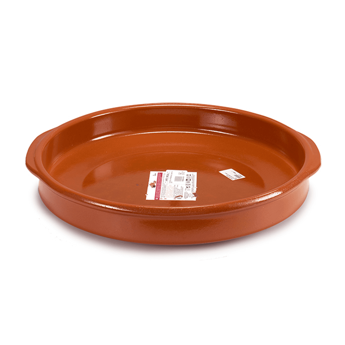 صحن فخار دائري تيراكوتا عميق لون بني مع مقابض 42 سم صناعة اسبانيا من آرت ريجال Arte Regal Brown Clay Round Deep Plate with Handle