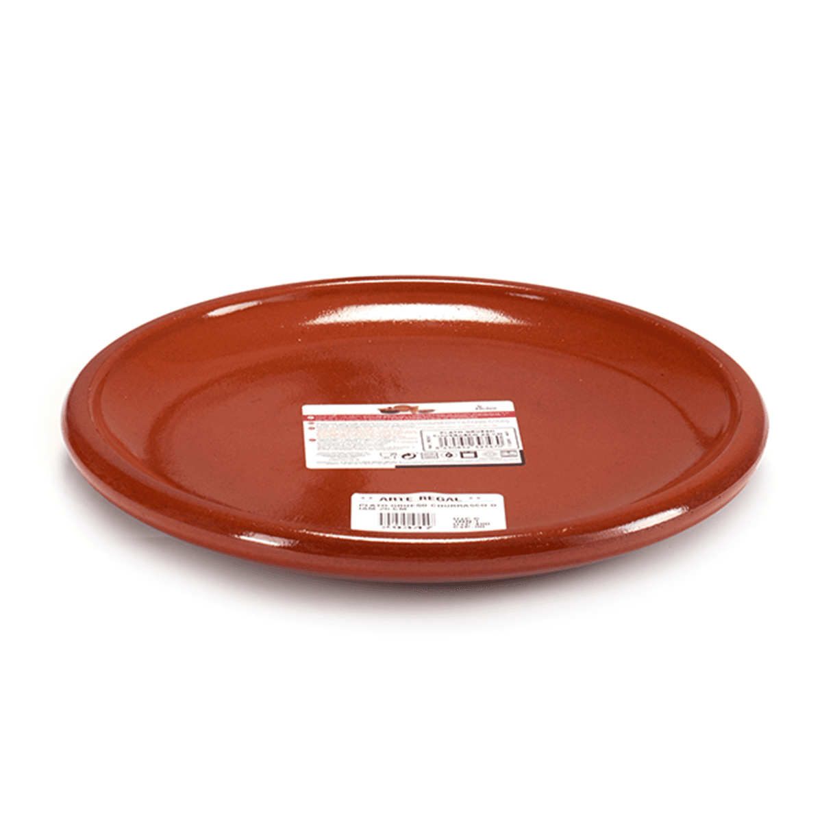 صحن فخار ستيك دائري 26 سم صناعة اسبانيا بني آرت ريجال Arte Regal Brown Clay Steak Thick Plate