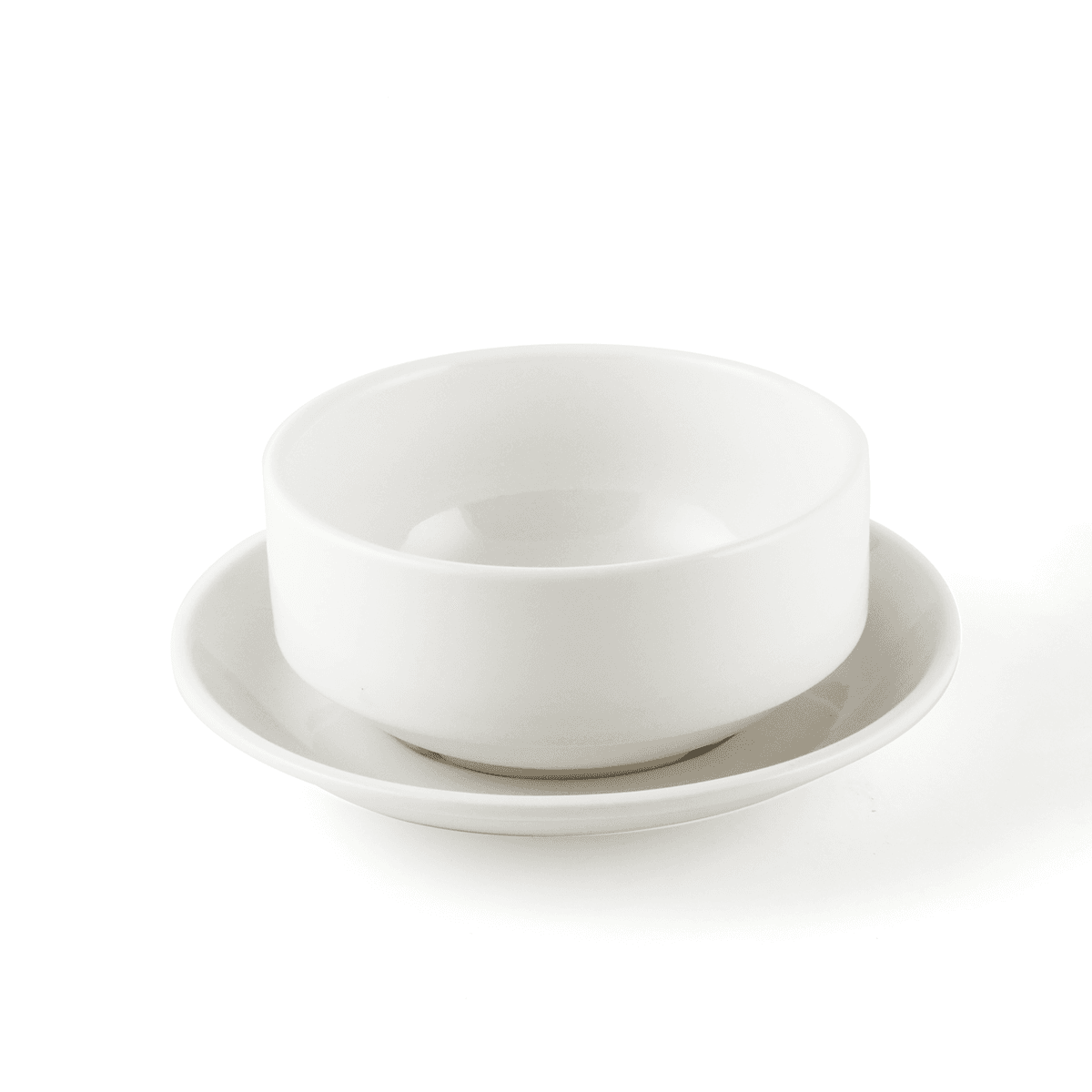 كوب حساء مع صحن بورسلين عاجي 15 / 6 سم بي تو بي B2B Ivory Porcelain Soup Cup with Saucer
