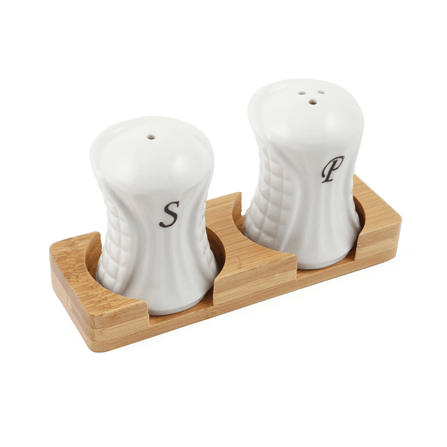 طقم ملاحات ملح و فلفل بورسلين بني عاجي 16.8 سم كروت بامبو Cruit Bamboo Porcelain Salt & Pepper Set - SW1hZ2U6MTg0MzM0Mw==