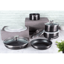 طقم اواني مطبخ 12 قطعة المنيوم صناعة المجر رمادي بيرلينجر هاوس Berlinger Haus 12 Pieces Cookware Set Metallic Line Carbon Pro Collection Forged - SW1hZ2U6MTg0MzgzMA==