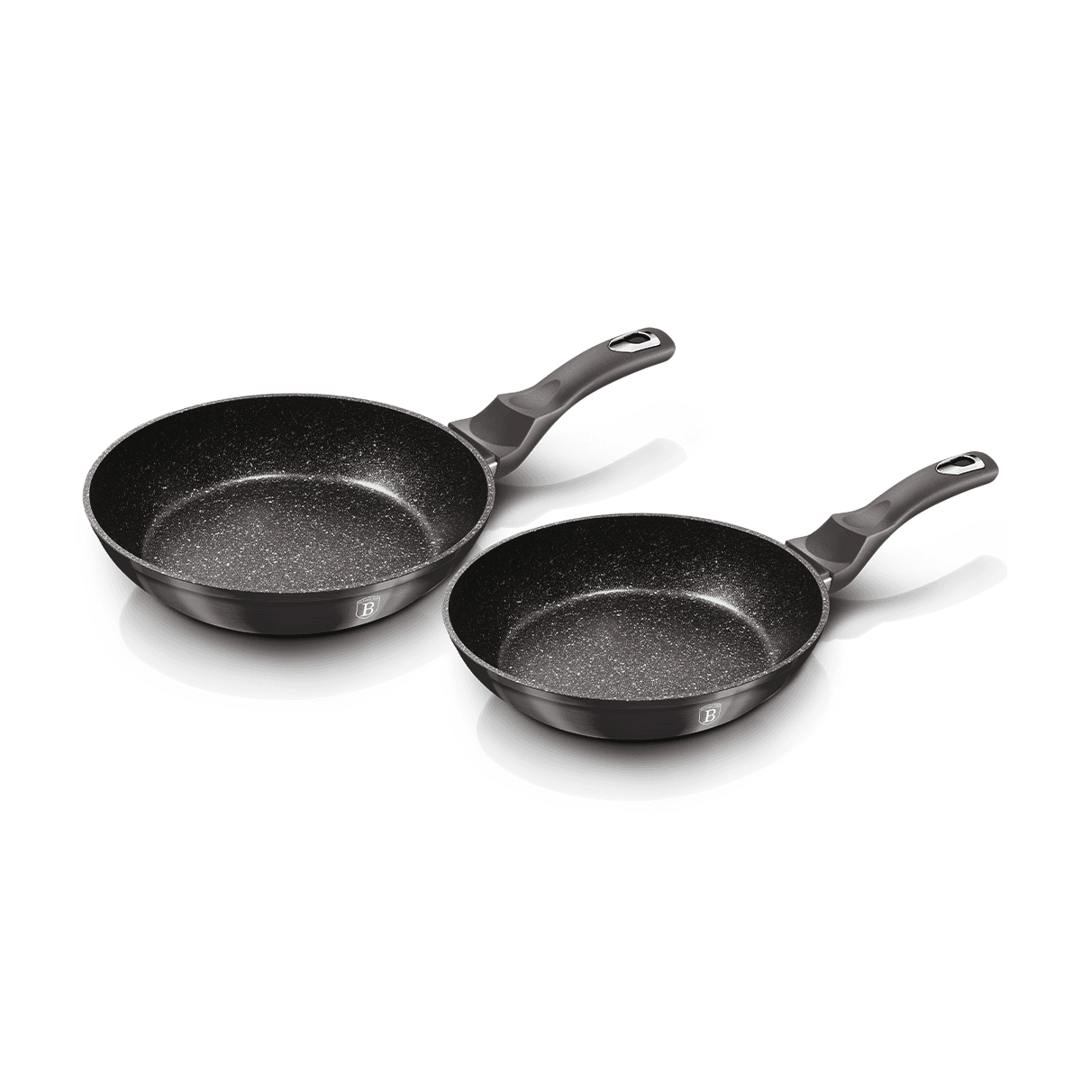 طقم مقلاة المنيوم 2 قطعة مقاس 22 / 26 سم صناعة المجر رمادي بيرلينجر هاوس Berlinger Haus 2 Pieces Frypan Set Metallic Line Carbon Pro Collection Forged