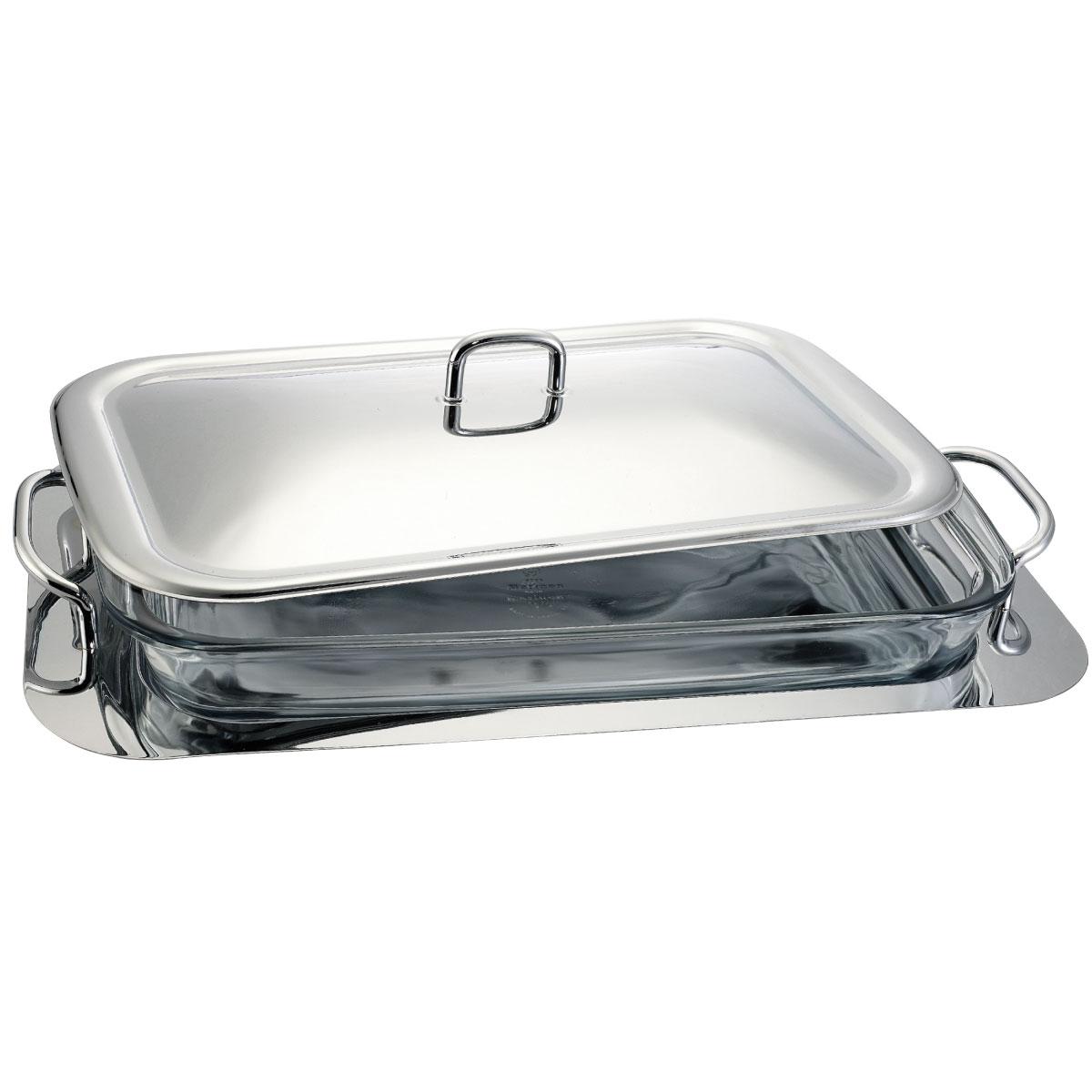 Berlinger Haus 2 in 1 Rectlangular Food Container and Serving Tray 3 Liter Silver Stainless Steel