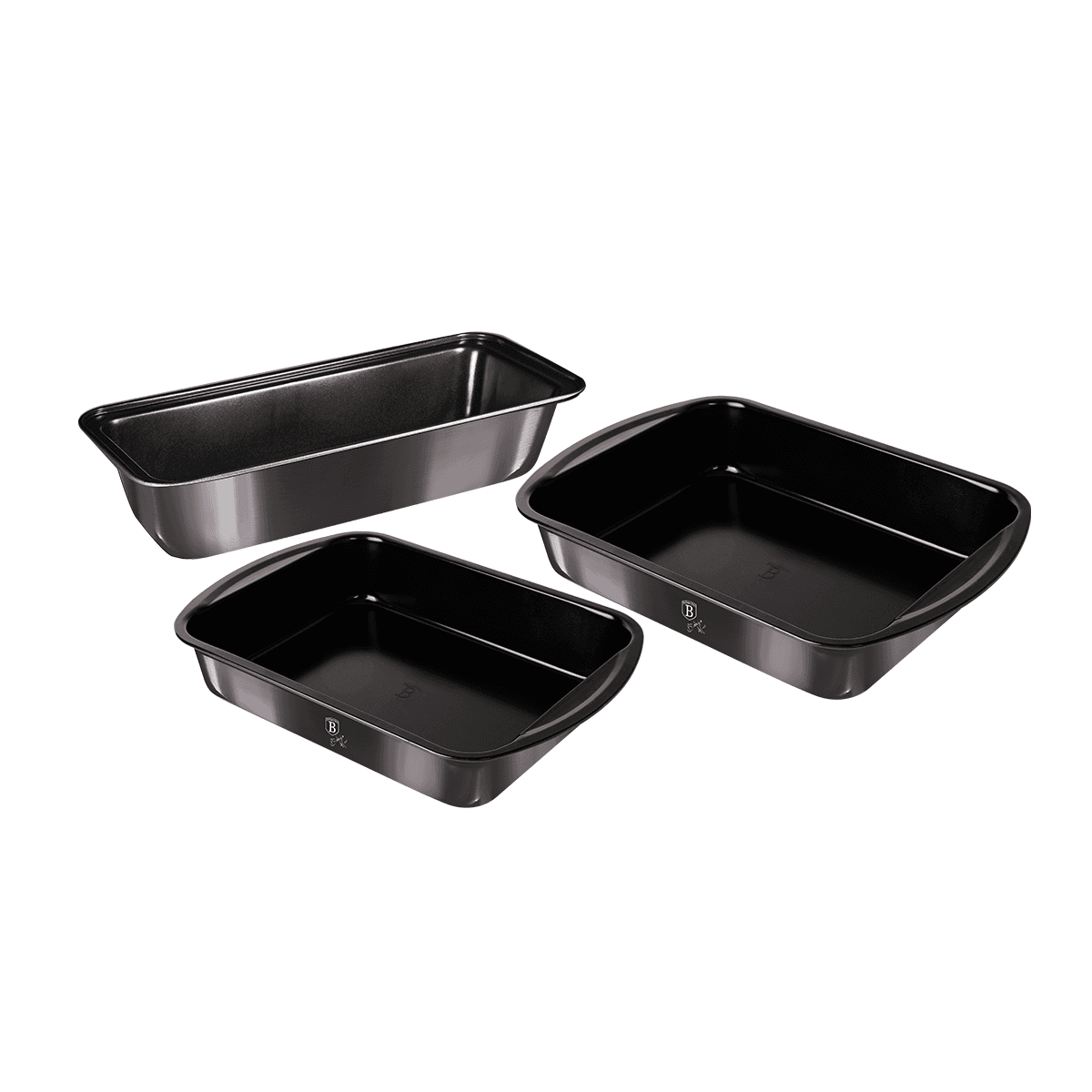 Berlinger Haus 3 Pieces Oblong & Loaf Baking Set Carbon Pro Collection Grey Carbon Steel