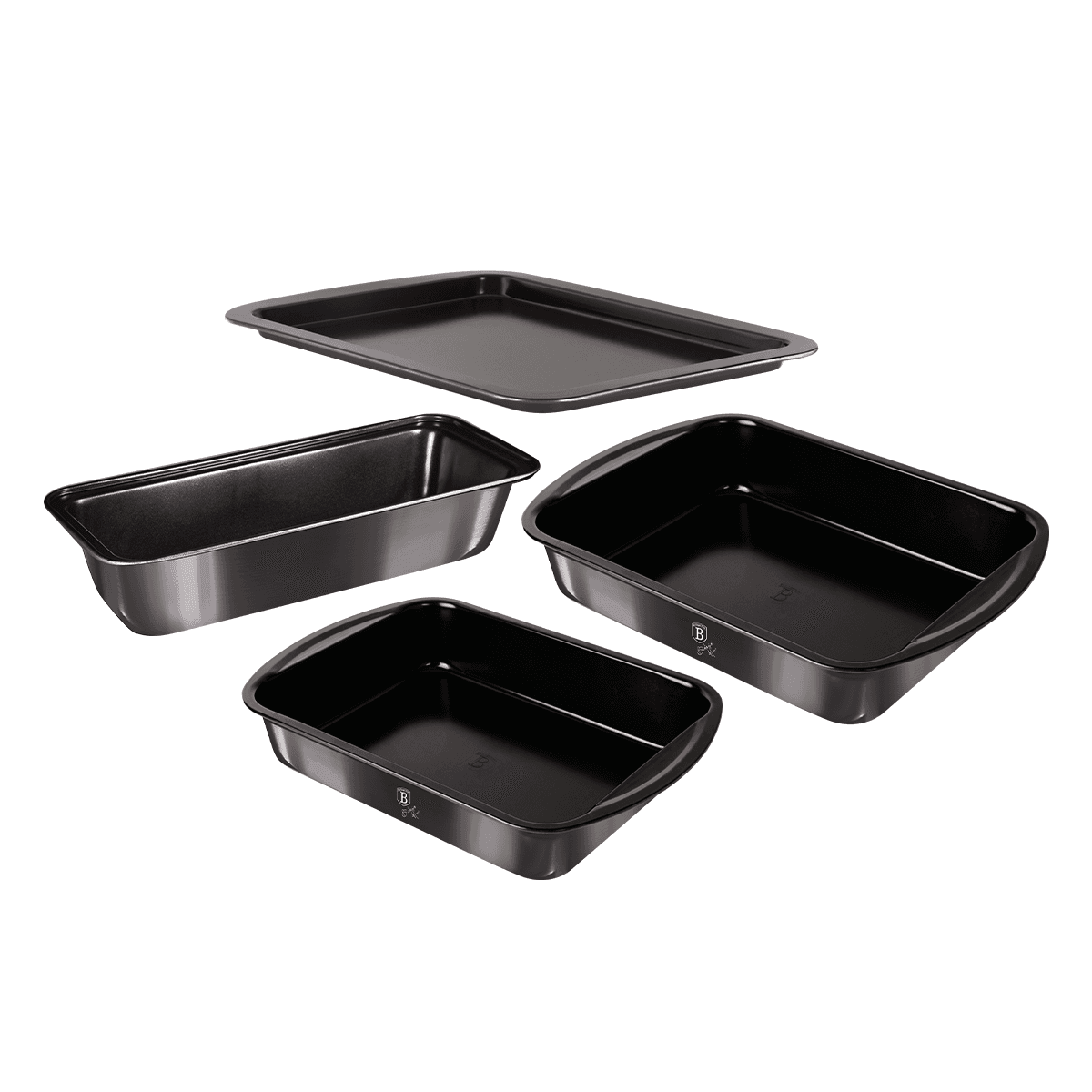 طقم صواني فرن عدد 4 فولاذ كربوني لون رمادي من بيرلنجر هاوس Berlinger Haus 4 Pieces Baking Set Carbon Pro Collection